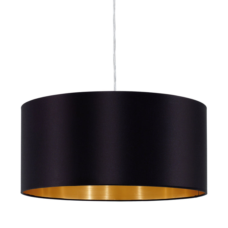 Carregue imagem no visualizador da galeriaCandeeiro de Tecto Suspenso Eglo Maserlo Preto/Dourado Ø380mm 31599