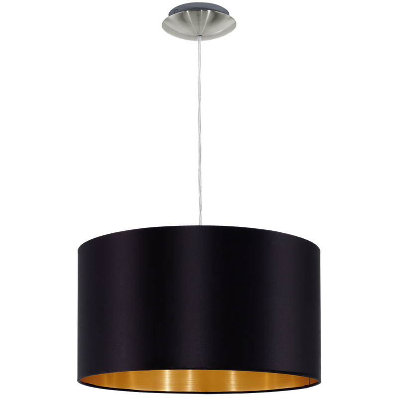 Carregue imagem no visualizador da galeriaCandeeiro de Tecto Suspenso Eglo Maserlo Preto/Dourado Ø380mm 31599