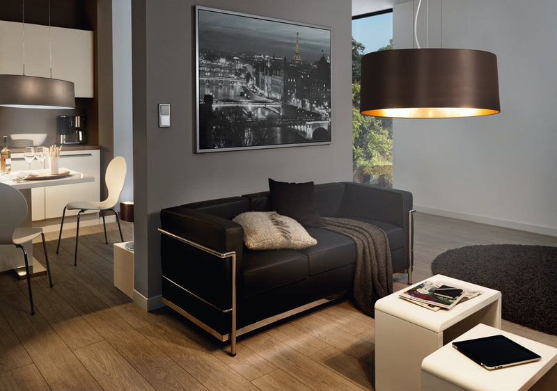 Load image into Gallery viewer, Candeeiro de Tecto Suspenso Eglo Maserlo Preto/Dourado Ø530mm 31605