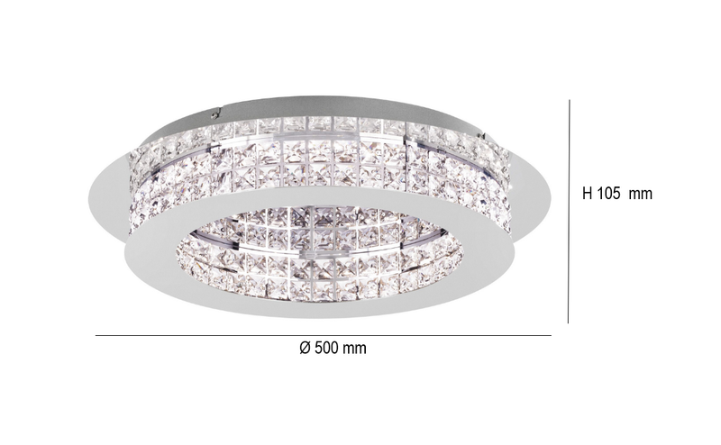 Cargue la imagen en el visor de la galería, Plafon Eglo Principe 39402 Ø700mm Cromado