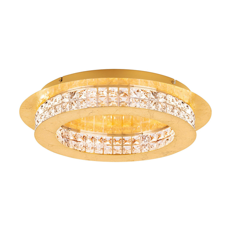 Cargue la imagen en el visor de la galería, plafon dourado com cristais