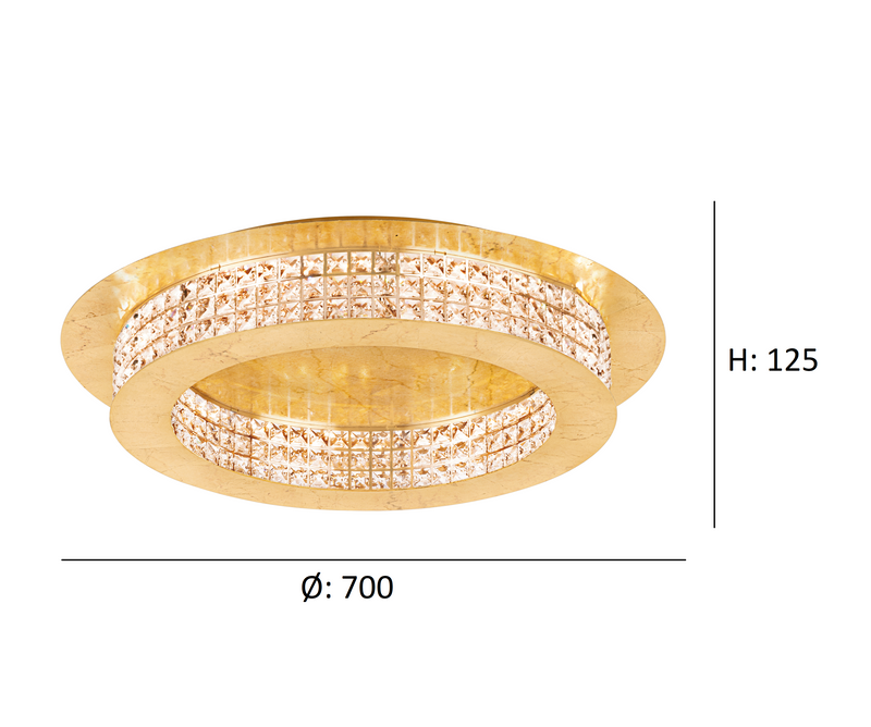 Cargue la imagen en el visor de la galería, Plafon Eglo Principe 39406 Ø700mm Dourado