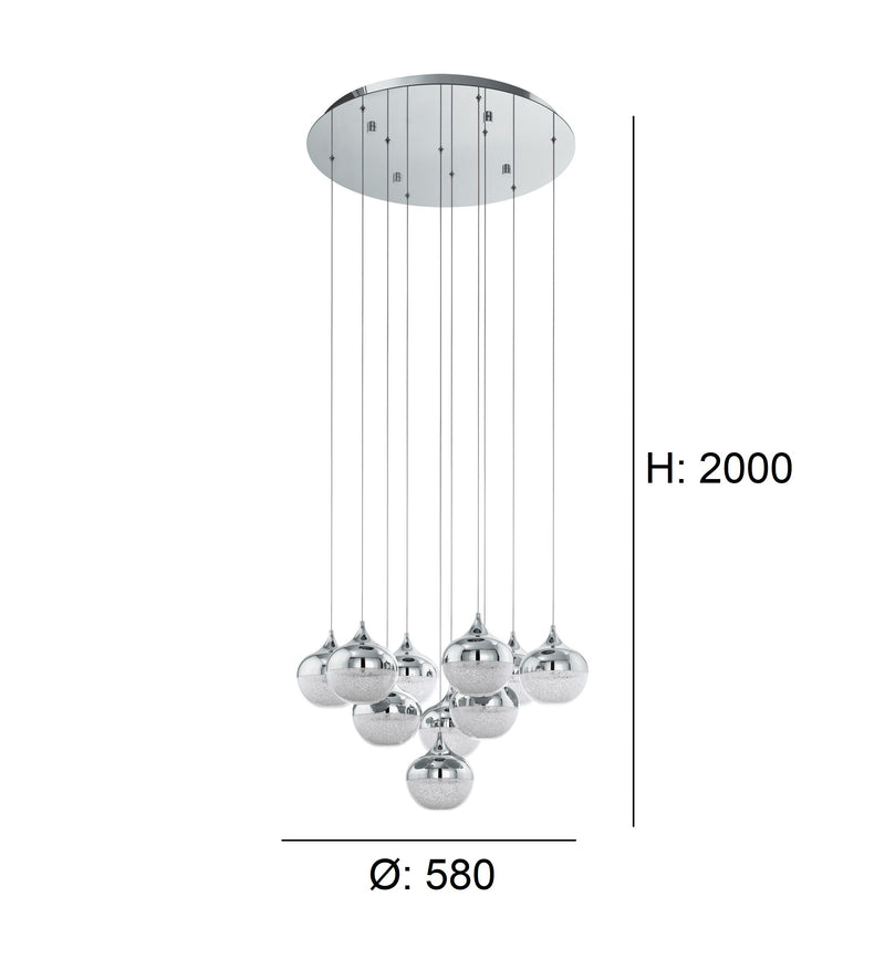 Chargez l'image dans la visionneuse de la galerie, Candeeiro de Tecto Suspenso Moderno Eglo Mioglia 39527 Ø 580 m