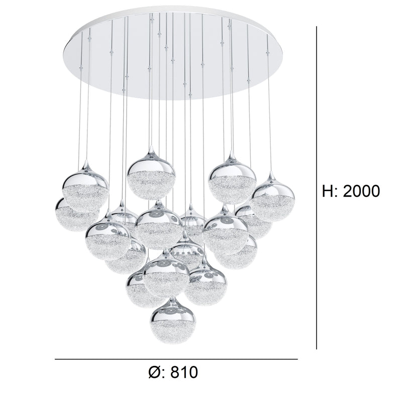 Cargue la imagen en el visor de la galería, Candeeiro de Tecto Suspenso Moderno Eglo Mioglia - 39528 Ø 810 mm
