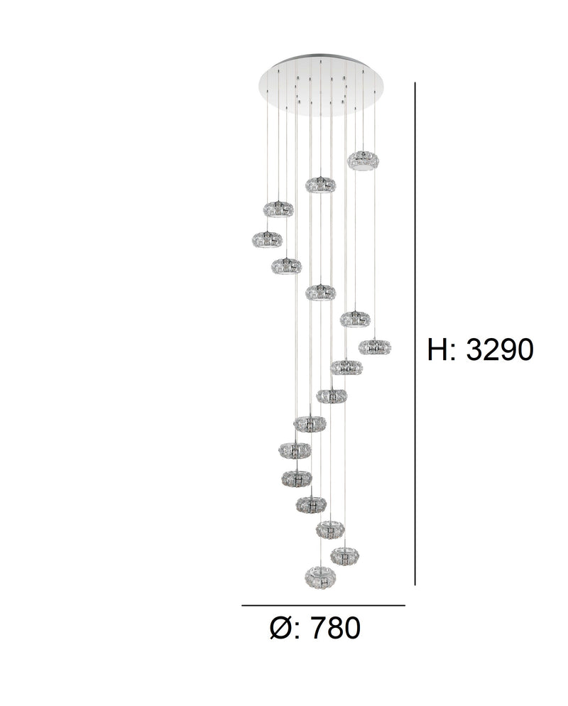 Chargez l'image dans la visionneuse de la galerie, Candeeiro de Tecto Suspenso Moderno Eglo Corliano 1 - 39546 Ø780mm