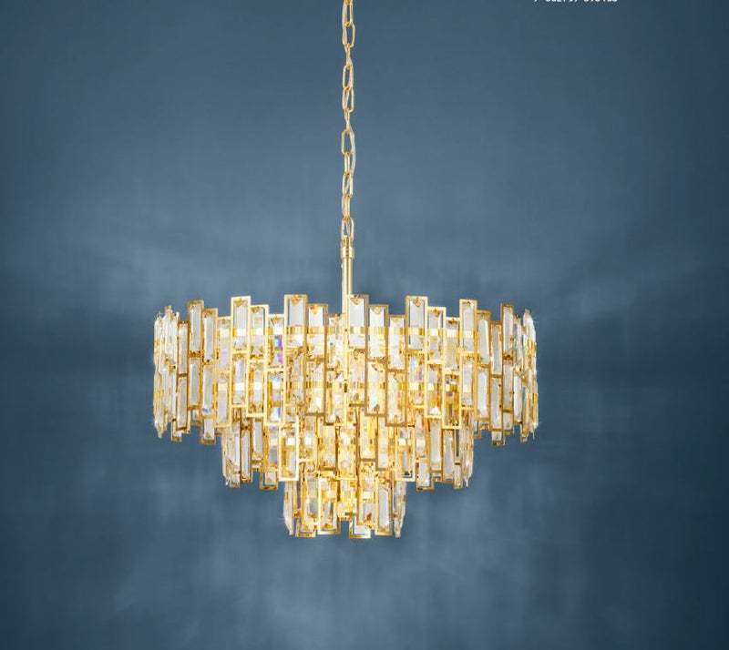 Chargez l'image dans la visionneuse de la galerie, Candeeiro de Tecto Suspenso Eglo Calmeilles Dourado 39613 Ø630mm