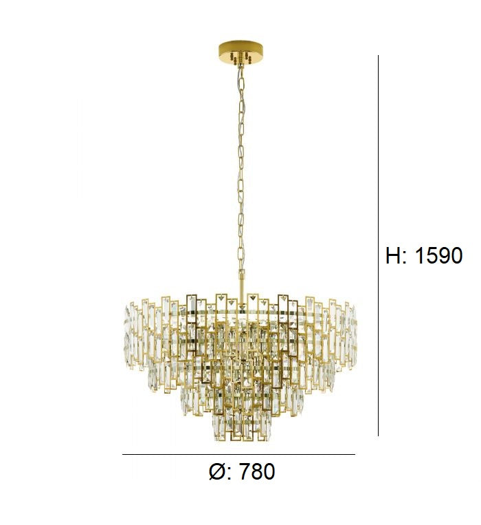 Load image into Gallery viewer, Candeeiro de Tecto Suspenso Eglo Calmeilles Dourado 39614 Ø780mm