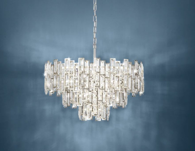 Carregue imagem no visualizador da galeriaCandeeiro de Tecto Suspenso Moderno Eglo Calmeilles 1 Cromado 39626 Ø630mm