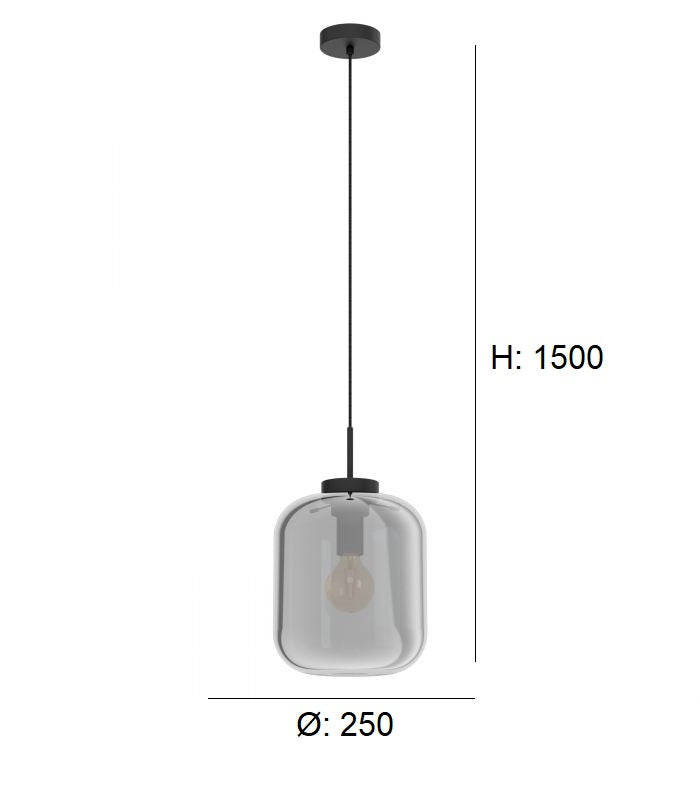 Cargue la imagen en el visor de la galería, Candeeiro de Tecto Suspenso Moderno Eglo Bulciago 39673 Ø250mm
