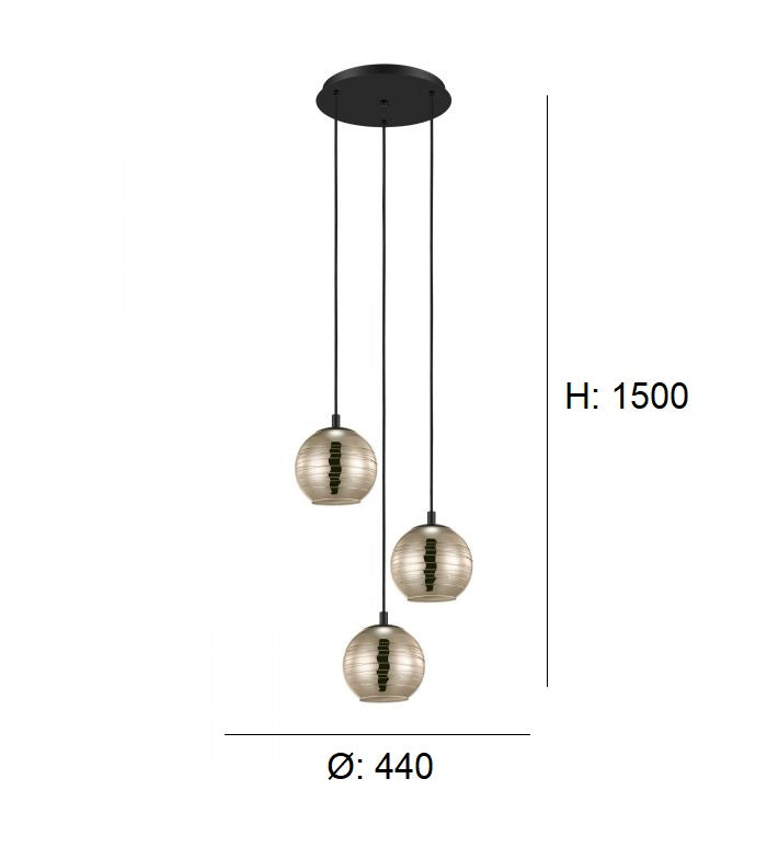 Cargue la imagen en el visor de la galería, Candeeiro de Tecto Suspenso Moderno Eglo Lemorieta 39685 Ø440mm