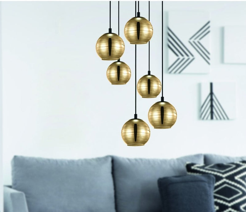 Cargue la imagen en el visor de la galería, Candeeiro de Tecto Suspenso Moderno Eglo Lemorieta 39687 Ø 570mm