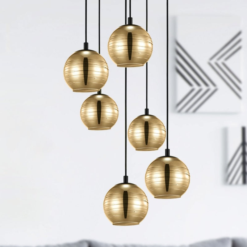 Cargue la imagen en el visor de la galería, Candeeiro de Tecto Suspenso Moderno Eglo Lemorieta 39687 Ø 570mm