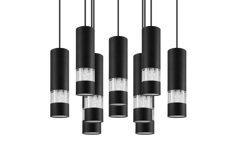 Cargue la imagen en el visor de la galería, Candeeiro de Tecto Suspenso Moderno Eglo Bernabeta 39708 Preto Ø 580mm