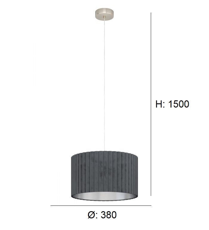 Load image into Gallery viewer, Candeeiro de Tecto Suspenso Moderno Eglo Tamaresco Cinza 39774 Ø380mm