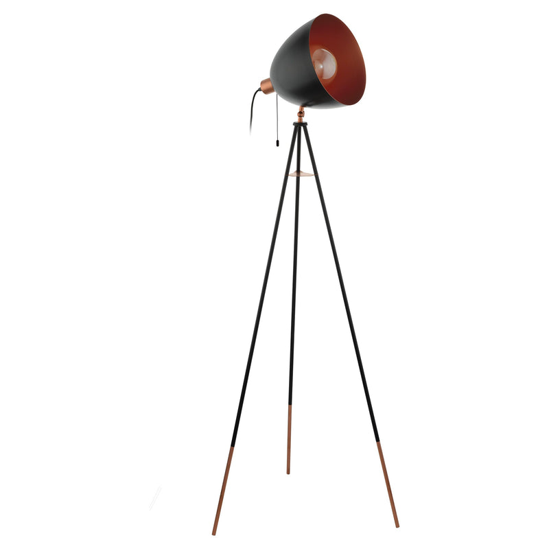 Load image into Gallery viewer, Candeeiro de Pé Vintage Eglo Chester preto cobre 49386
