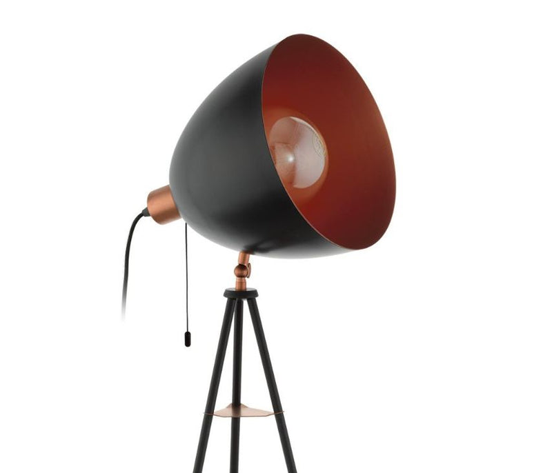 Load image into Gallery viewer, Candeeiro de Pé Vintage Eglo Chester preto cobre 49386