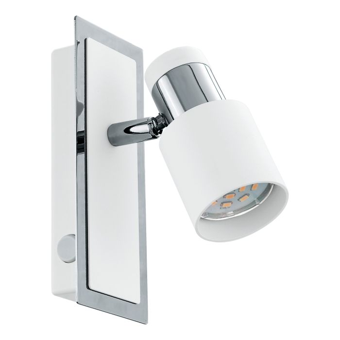 Chargez l'image dans la visionneuse de la galerie, Foco LED de Parede com Corpo Metálico Branco e Cromado DAVIDA EGLO