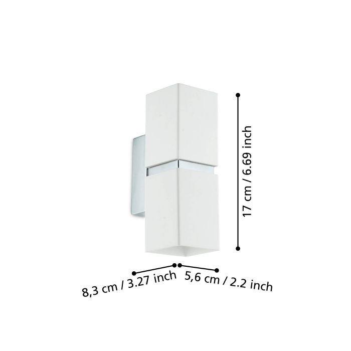 Load image into Gallery viewer, Aplique de Parede LED Branco com Detalhes Cromados PASSA EGLO