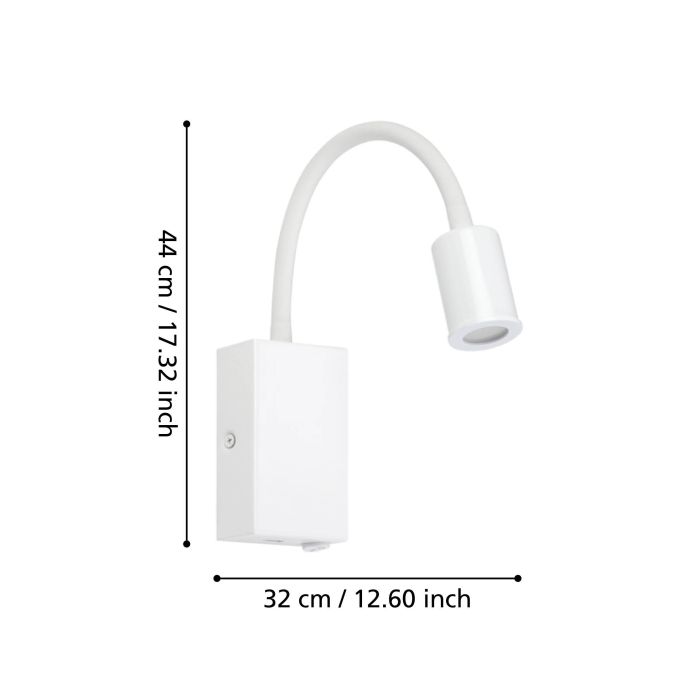 Load image into Gallery viewer, Aplique de Parede LED com Pescoço Ajustável e Porta USB TAZZOLI EGLO