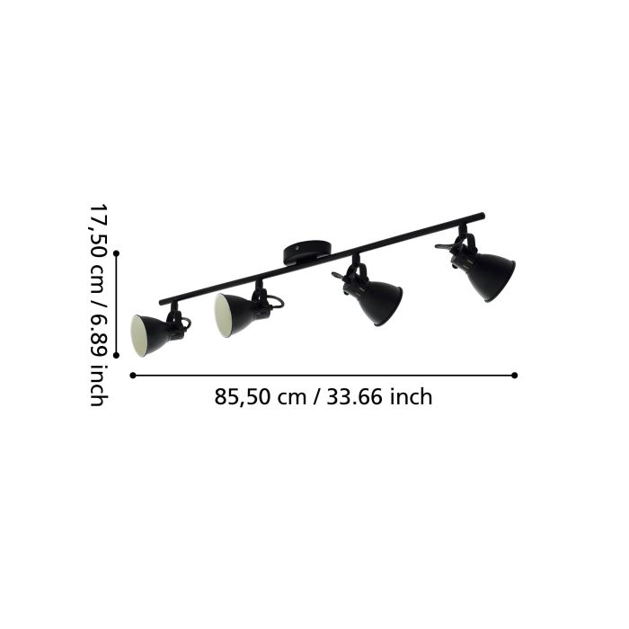 Cargue la imagen en el visor de la galería, Candeeiro de Teto LED com 4 Projetores Ajustáveis Preto SERAS 2 EGLO