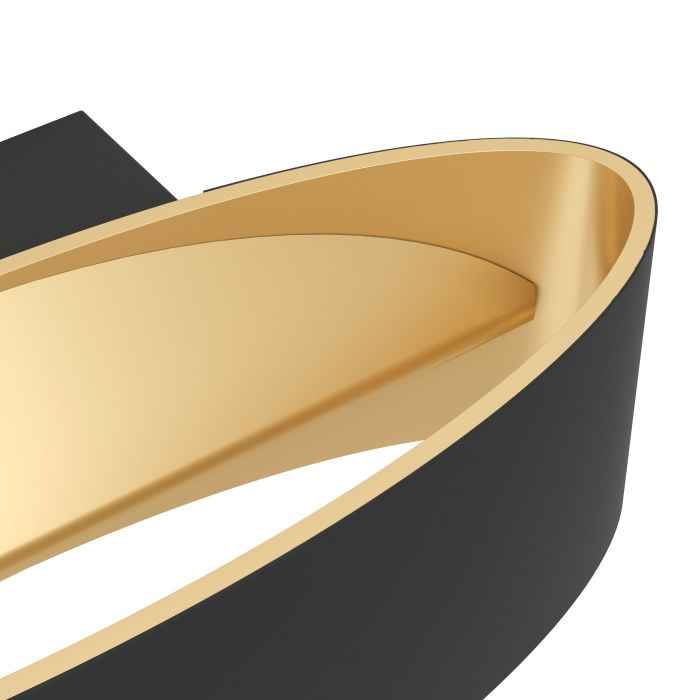 Cargue la imagen en el visor de la galería, Aplique de Parede LED Curvo Preto e Dourado MACCACARI EGLO