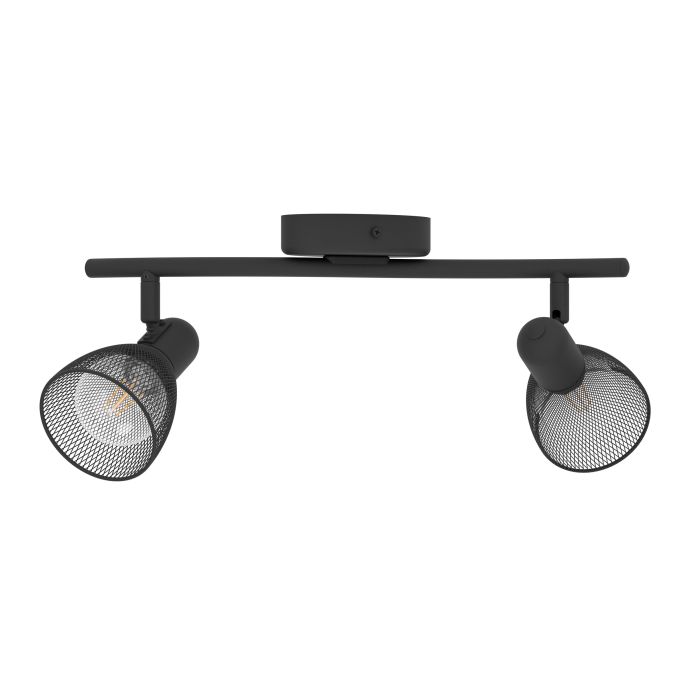 Carregue imagem no visualizador da galeriaFoco LED de Parede e Teto com Madeira e Aço Preto e Branco RIELVES EGLO