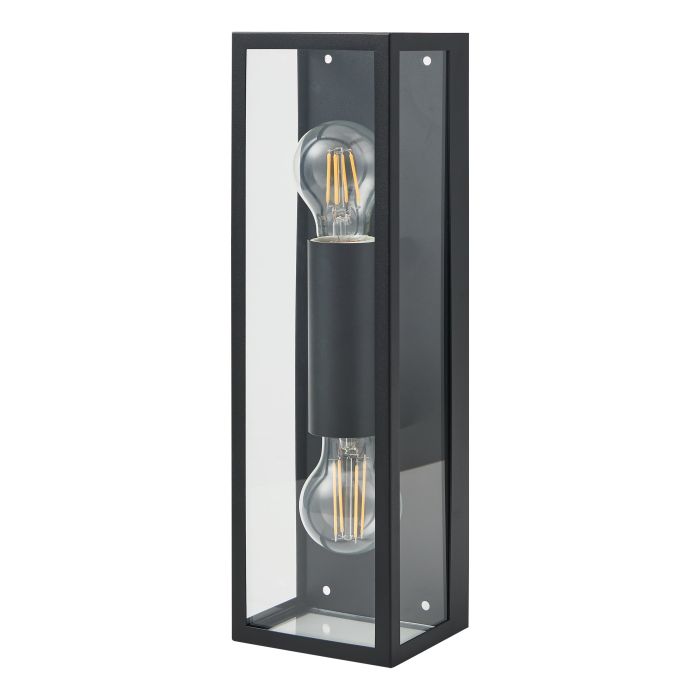 Load image into Gallery viewer, Aplique de Parede com Moldura de Metal Preto e Vidro Transparente AMEZOLA EGLO