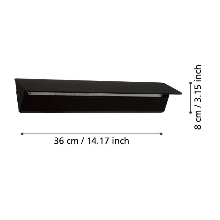 Cargue la imagen en el visor de la galería, Aplique de Parede LED com Painel Giratório Preto ZUBIALDE EGLO