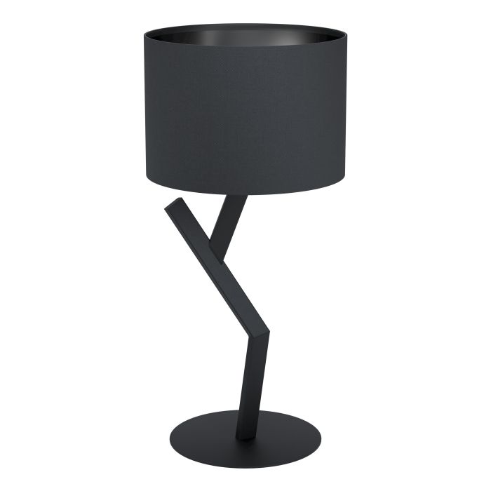 Chargez l'image dans la visionneuse de la galerie, Candeeiro de Mesa com Base em Metal e Abajur Têxtil Preto BALNARIO EGLO