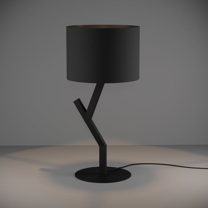Chargez l'image dans la visionneuse de la galerie, Candeeiro de Mesa com Base em Metal e Abajur Têxtil Preto BALNARIO EGLO