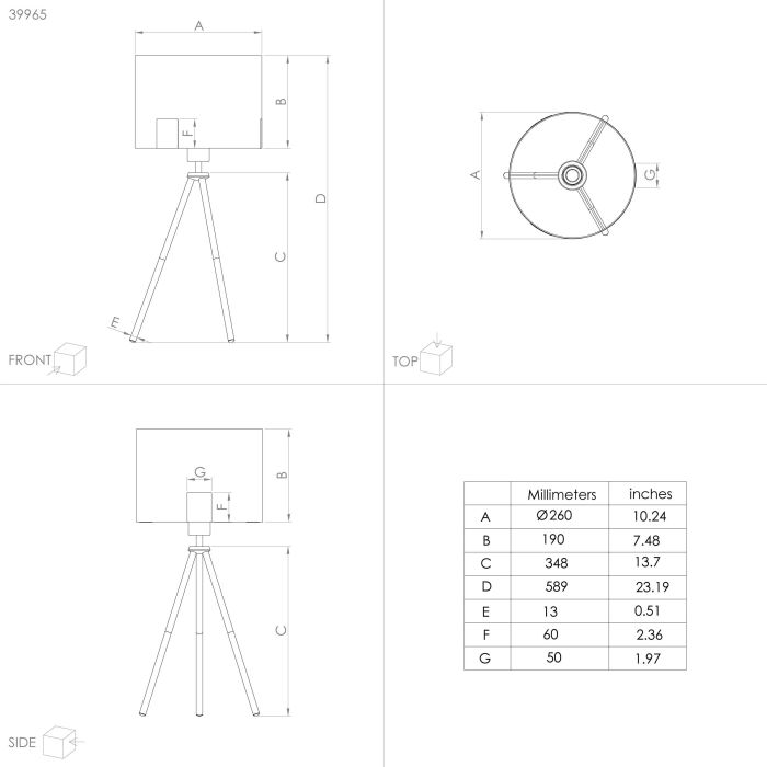 Cargue la imagen en el visor de la galería, Candeeiro de Mesa com Base Tripé e Abajur Têxtil Preto TORTOLA 1 EGLO