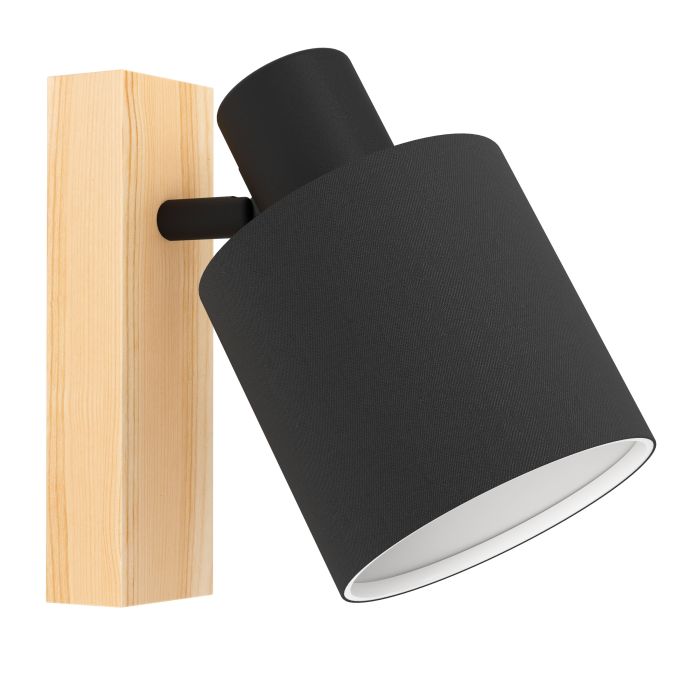 Chargez l'image dans la visionneuse de la galerie, Foco de Parede e Teto com Abajur de Tecido Preto BATALLAS EGLO