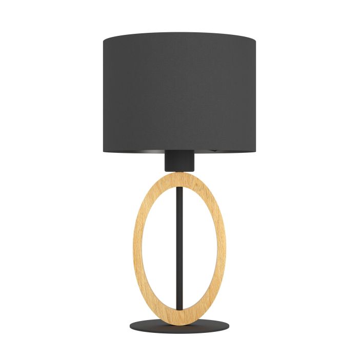Load image into Gallery viewer, Candeeiro de Mesa com Base de Metal Preto e Madeira BASILDON 1 EGLO