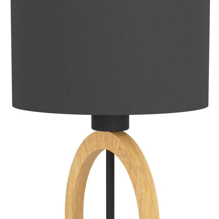 Load image into Gallery viewer, Candeeiro de Mesa com Base de Metal Preto e Madeira BASILDON 1 EGLO
