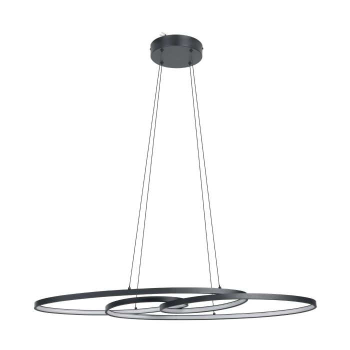 Chargez l'image dans la visionneuse de la galerie, Candeeiro de teto elegante em alumínio e aço preto GIANELLA EGLO