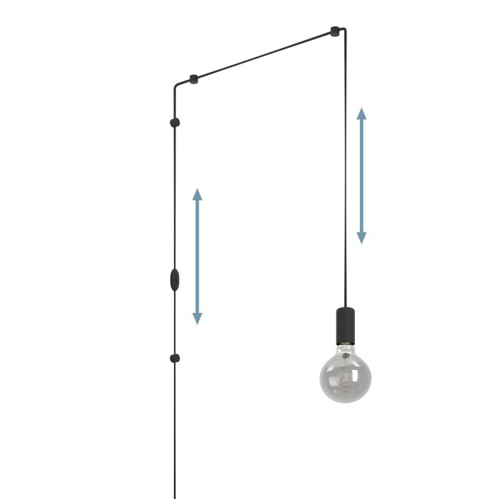 Cargue la imagen en el visor de la galería, Candeeiro de Teto PINETINA com Base Preta e Cabo 3m - Design Moderno