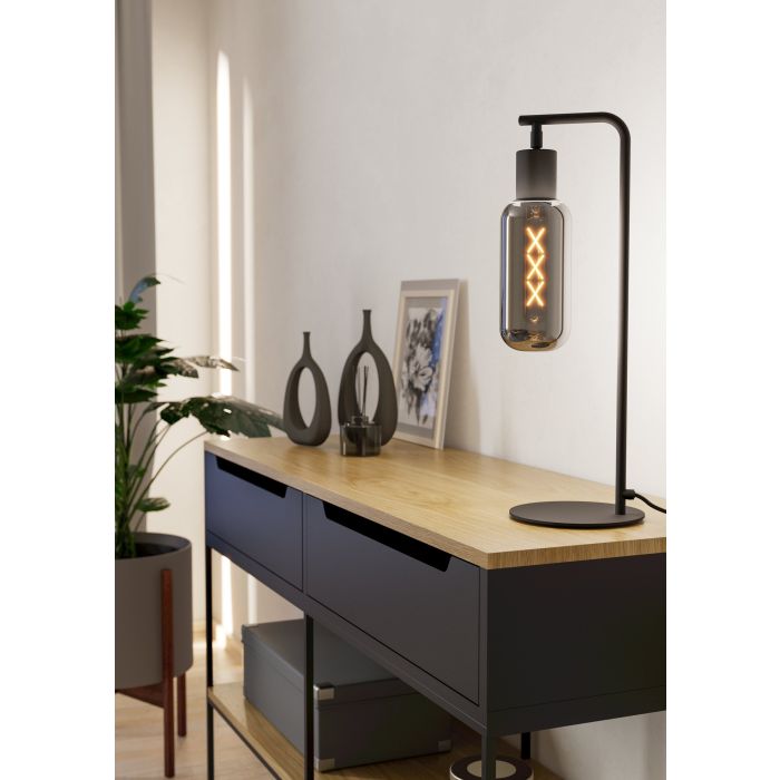 Chargez l'image dans la visionneuse de la galerie, Candeeiro de Mesa com Vidro Cinza Translúcido MAIONE EGLO