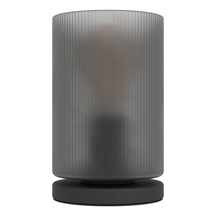 Chargez l'image dans la visionneuse de la galerie, Candeeiro de Mesa com Vidro Cinzento e Base Preta COLOMERA EGLO