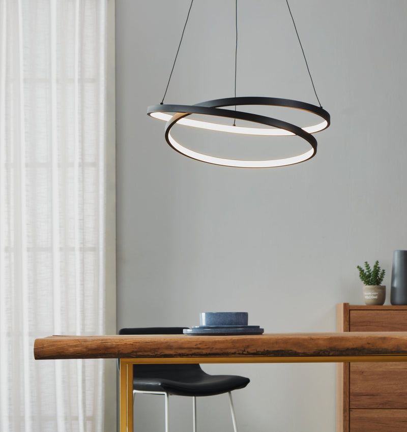 Cargue la imagen en el visor de la galería, Candeeiro de Tecto Suspenso Led Routale Eglo 900472