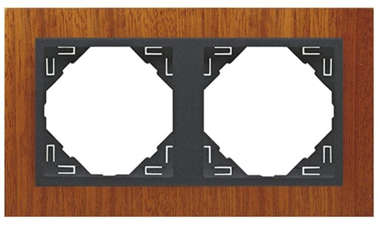 Carregue imagem no visualizador da galeriaEspelho Duplo Mogno/Gris EFAPEL 90920 TMS Série LOGUS 90