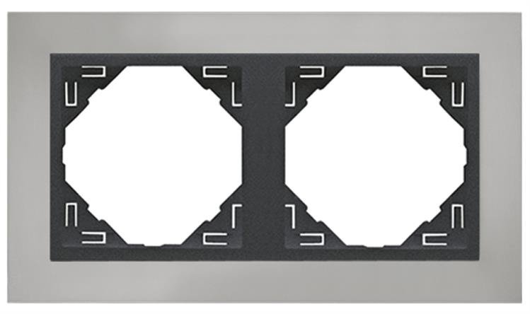 Cargue la imagen en el visor de la galería, Espelho Duplo Crómio/Gris EFAPEL 90920 TRS Série LOGUS 90