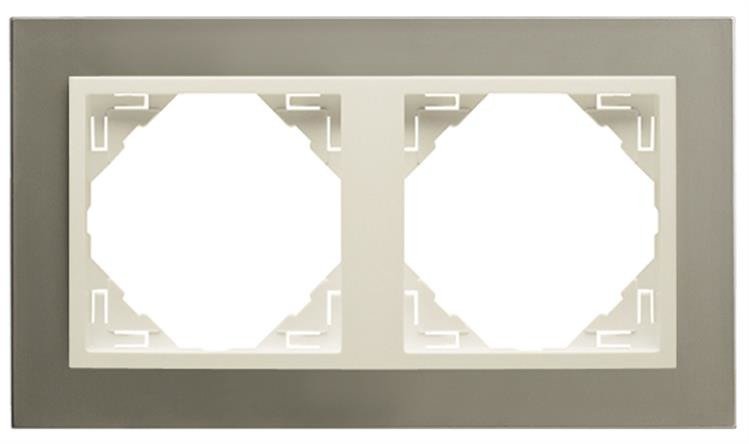 Cargue la imagen en el visor de la galería, Espelho Duplo Titânio/Perola EFAPEL 90920 TTP Série LOGUS 90