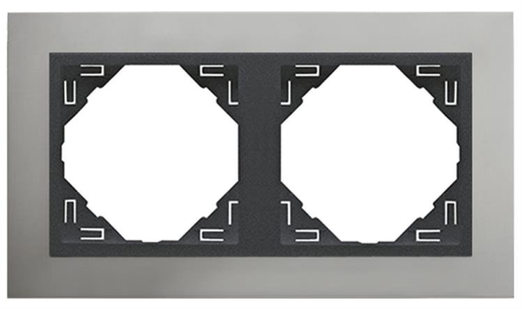 Cargue la imagen en el visor de la galería, Espelho Duplo Alumínio/Gris EFAPEL 90920 TUS Série LOGUS 90