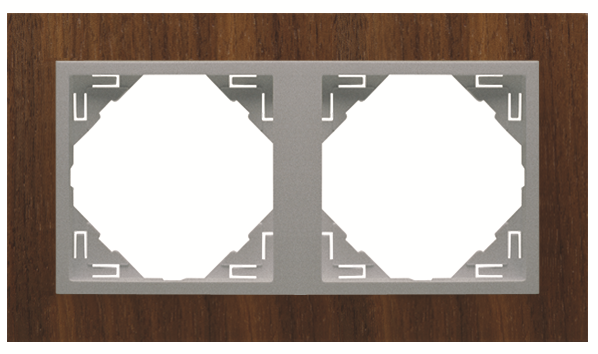 Cargue la imagen en el visor de la galería, Espelho Duplo Nogueira/Alumina EFAPEL 90920 TNA Série LOGUS 90