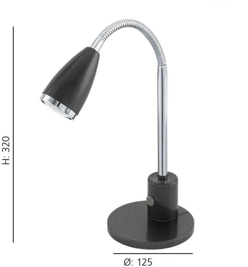 Carregue imagem no visualizador da galeriaCandeeiro de Secretária Orientável Eglo Fox Led Preto 92873