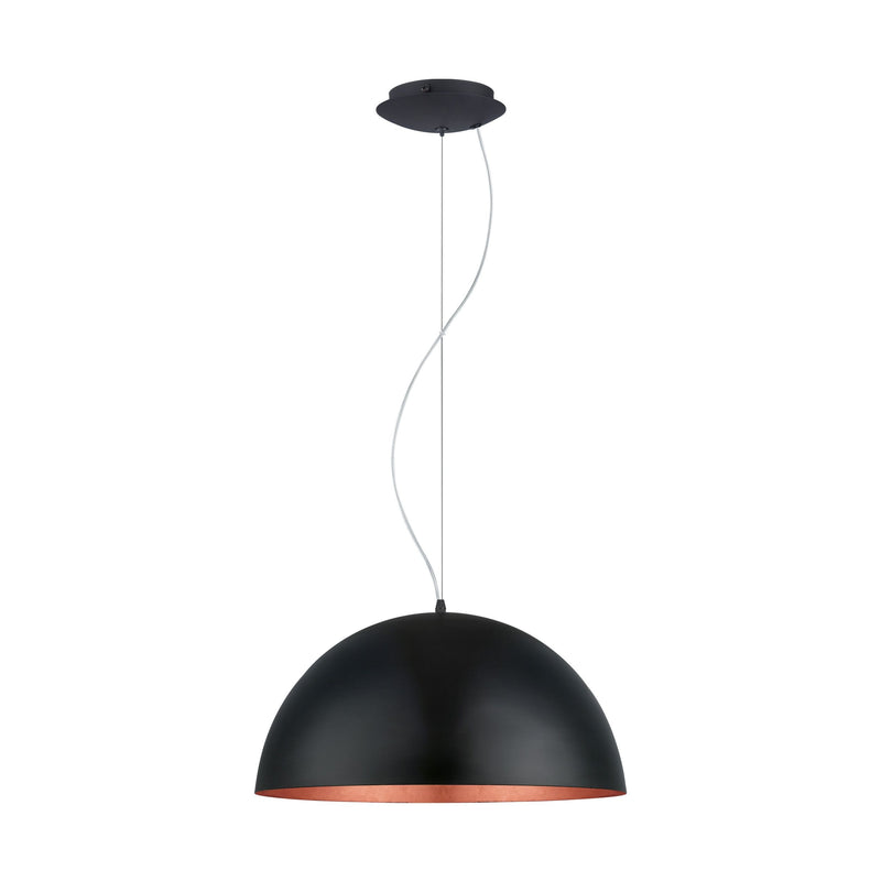 Load image into Gallery viewer, Candeeiro de Tecto Suspenso Eglo Gaetano 1 Preto e Cobre Ø53cm