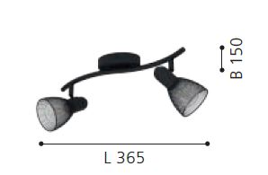 Load image into Gallery viewer, Projector eglo Carovigno Led 98622 Preto x2