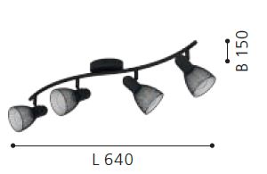 Load image into Gallery viewer, Projector eglo Carovigno Led 98623 Preto x3