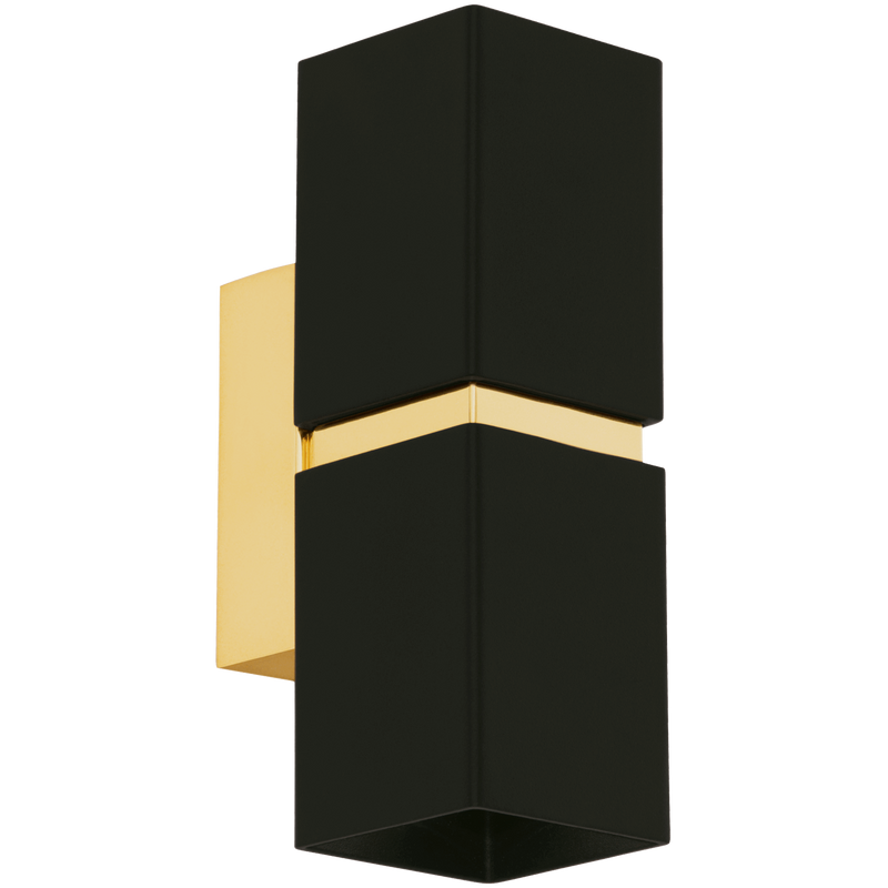 Load image into Gallery viewer, Aplique de Parede Eglo Passa Rect. Preto e Dourado 95373