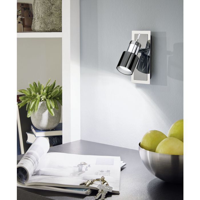 Load image into Gallery viewer, Aplique de Parede Eglo LED Davida 1 Preto 30832